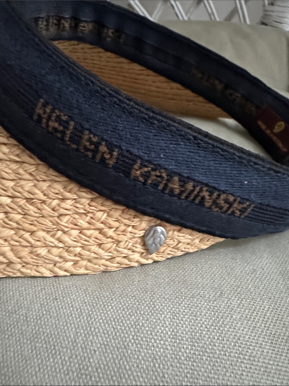 Helen Kaminski Bianca logo visor, natural raffia. guc. - Picture 5 of 6